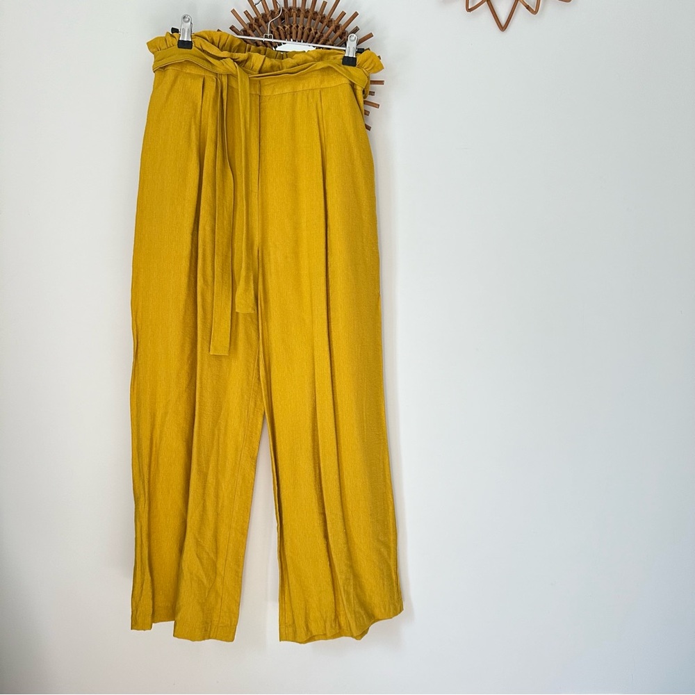 FRNCH Paperbag Pants in Mustard Yellow High Waist, size M